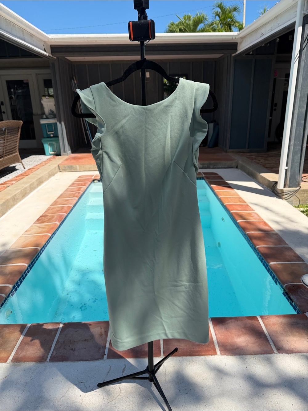 Calvin Klein Mint Green Cap-Sleeve Sheath Dress